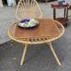 "Trampoline" round coffee table in 1960s rattan