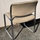Vintage steel and beige fabric sleigh chair