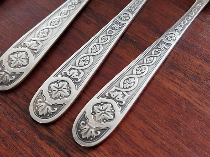Christofle - Set of 12 Villeroy model silver-plated cake forks
