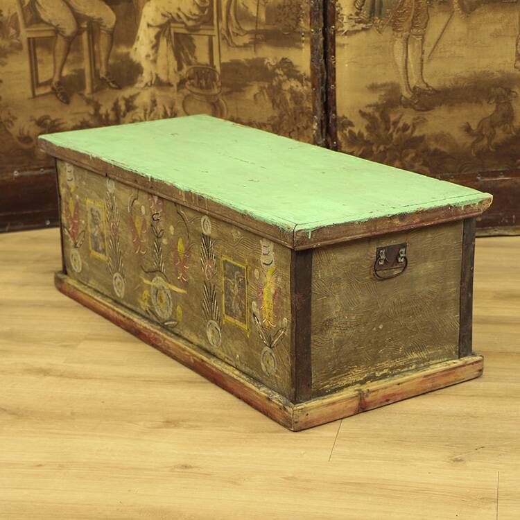 Painted Folk Art Bridal Chest