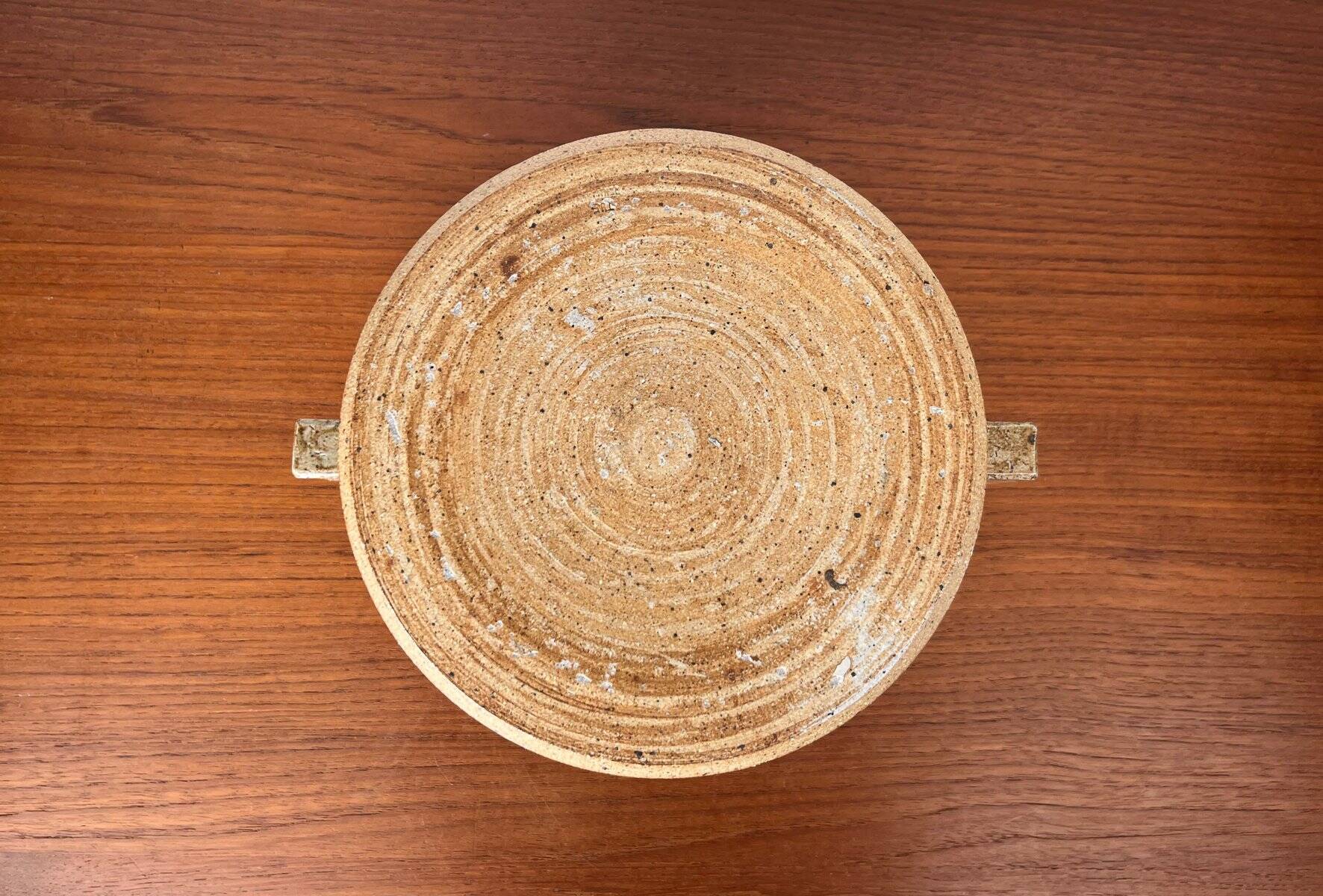 Bol de poterie d'atelier danois moderne du milieu du siècle par Tue Poulsen pour Tue Keramik, années 1960