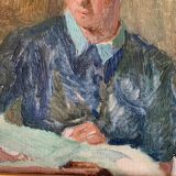 Portrait Oil on canvas "The e-reader"