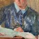 Portrait Oil on canvas "The e-reader"