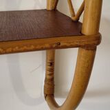 Vintage wall shelf in bamboo and wood