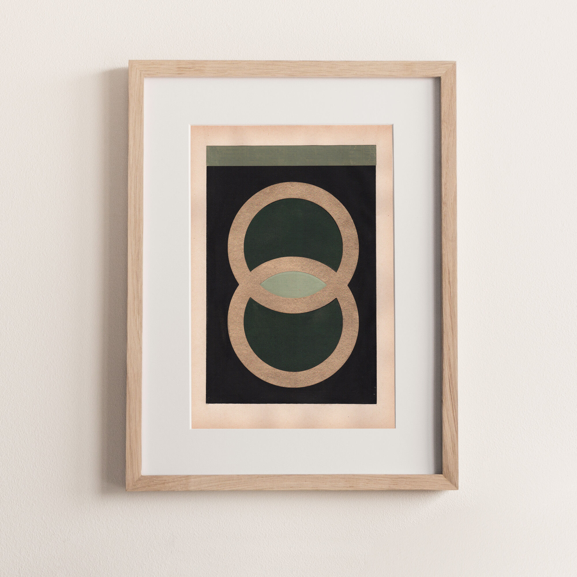 Collage on dated and signed paper without frame