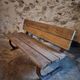 Vintage garden bench – oak and cast iron – from the 1960s