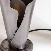 Pair of brushed steel lamps⎮60s, 70s
