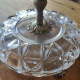 Coupe en cristal taillé cerclée de laiton, fin 19ème
