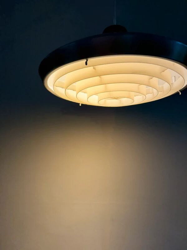 Lampe danoise vintage - Lampe en bronze avec diffuseur