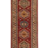 Kazak Oriental Runner Rug, Central Asian Hallway Stair Runner 300 x 68 cm