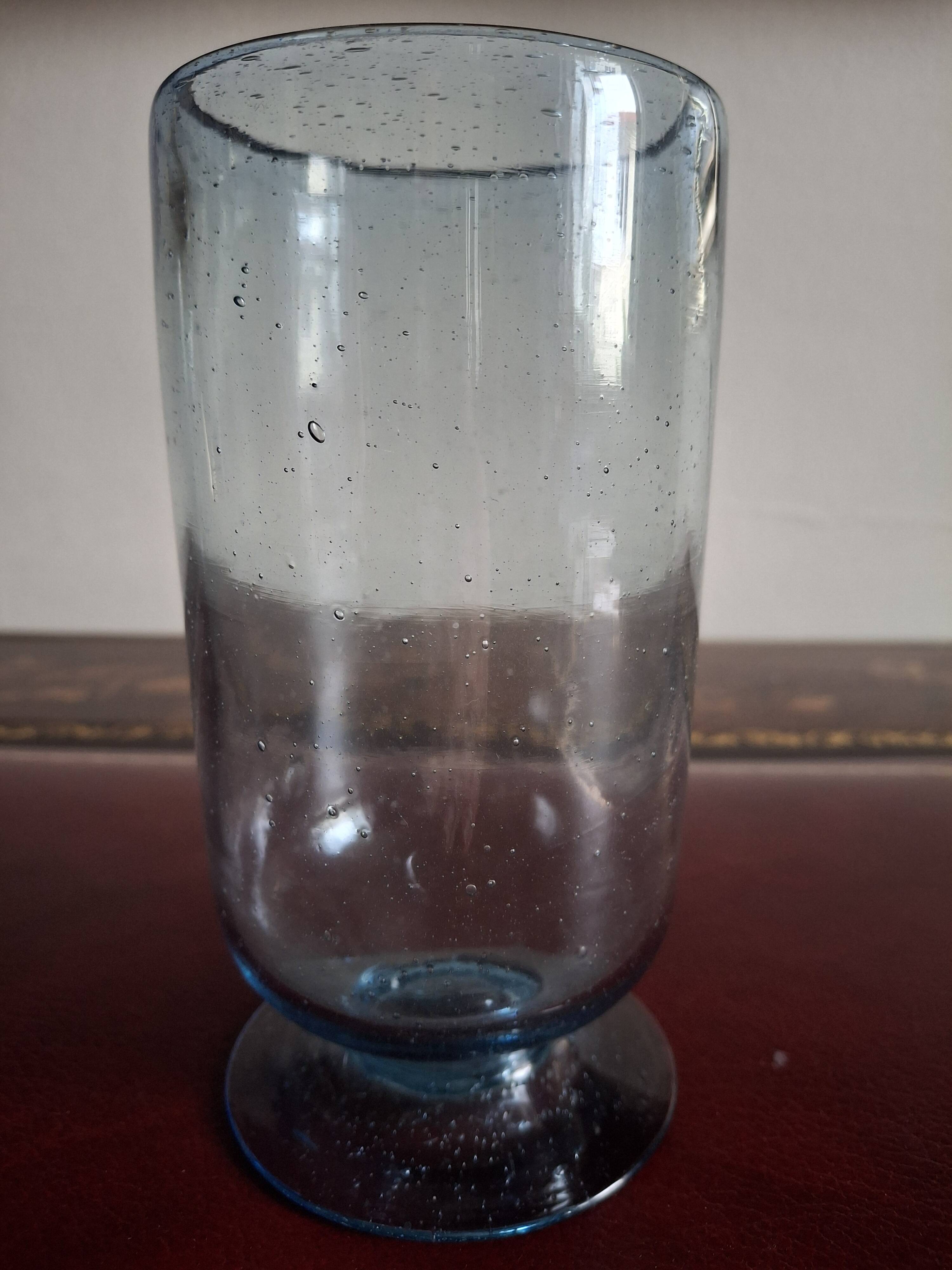 Service à orangeade en verre soufflé bullé