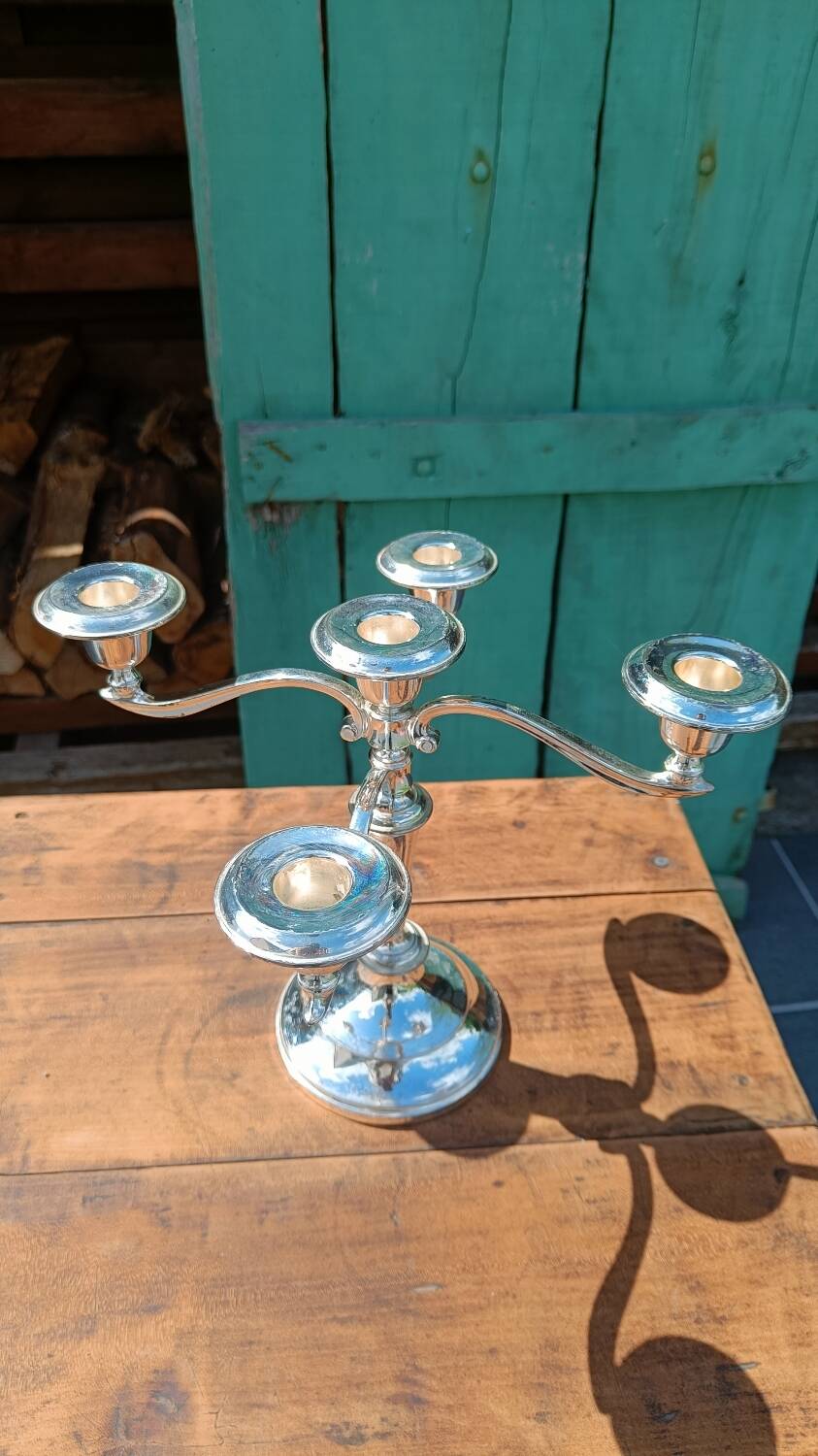 English silver candelabra candlestick