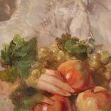 Signed Italian painting portrait of a young girl from the 20th century