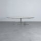 XL vintage glass coffee table with chrome frame