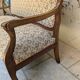 Moulded wooden bench with floral upholstery – Old-fashioned charm