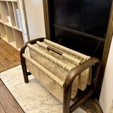 Vintage 70s wooden magazine rack