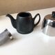 Guy Degrenne salam calorifuge teapot 4 ceramic cups - vintage chrome 70