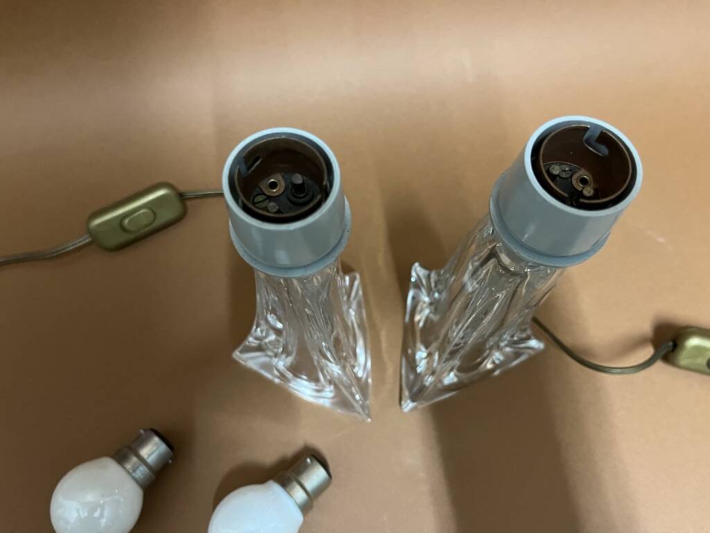 daum nancy france lamps signed pair