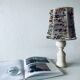 Lamp in turned wood and beads
