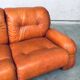 Mid-Century Modern Italian Leather 3 Seat Sofa, 1970s