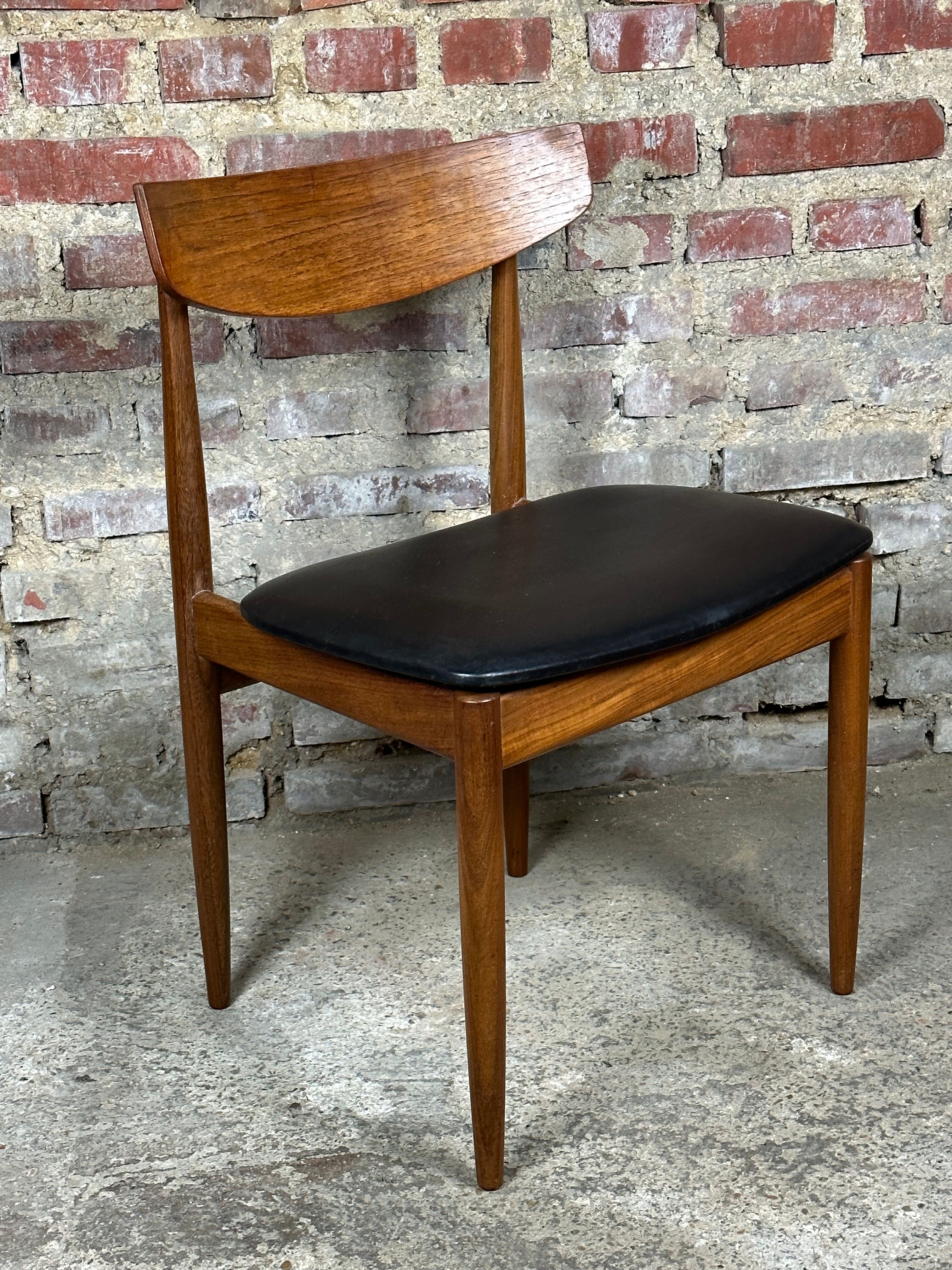 Chairs (set of 4) vintage 1960 Italian Casala in teak and skaï