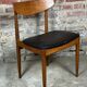 Chairs (set of 4) vintage 1960 Italian Casala in teak and skaï