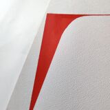 Red minimalist geometric painting