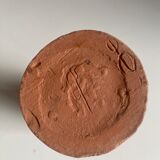 Vase terracotta roll enamelled interior