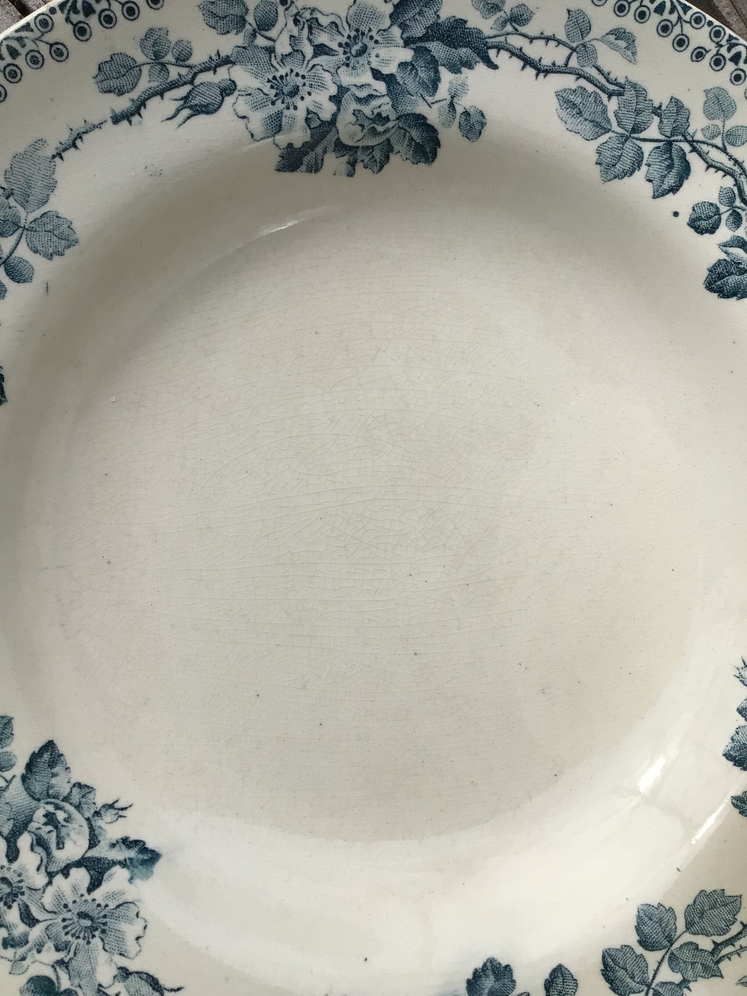 5 assiettes creuses Terre de Fer modèle Guadeloupe Debray bleu