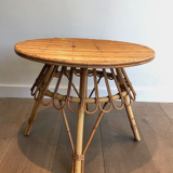 Round rattan coffee table