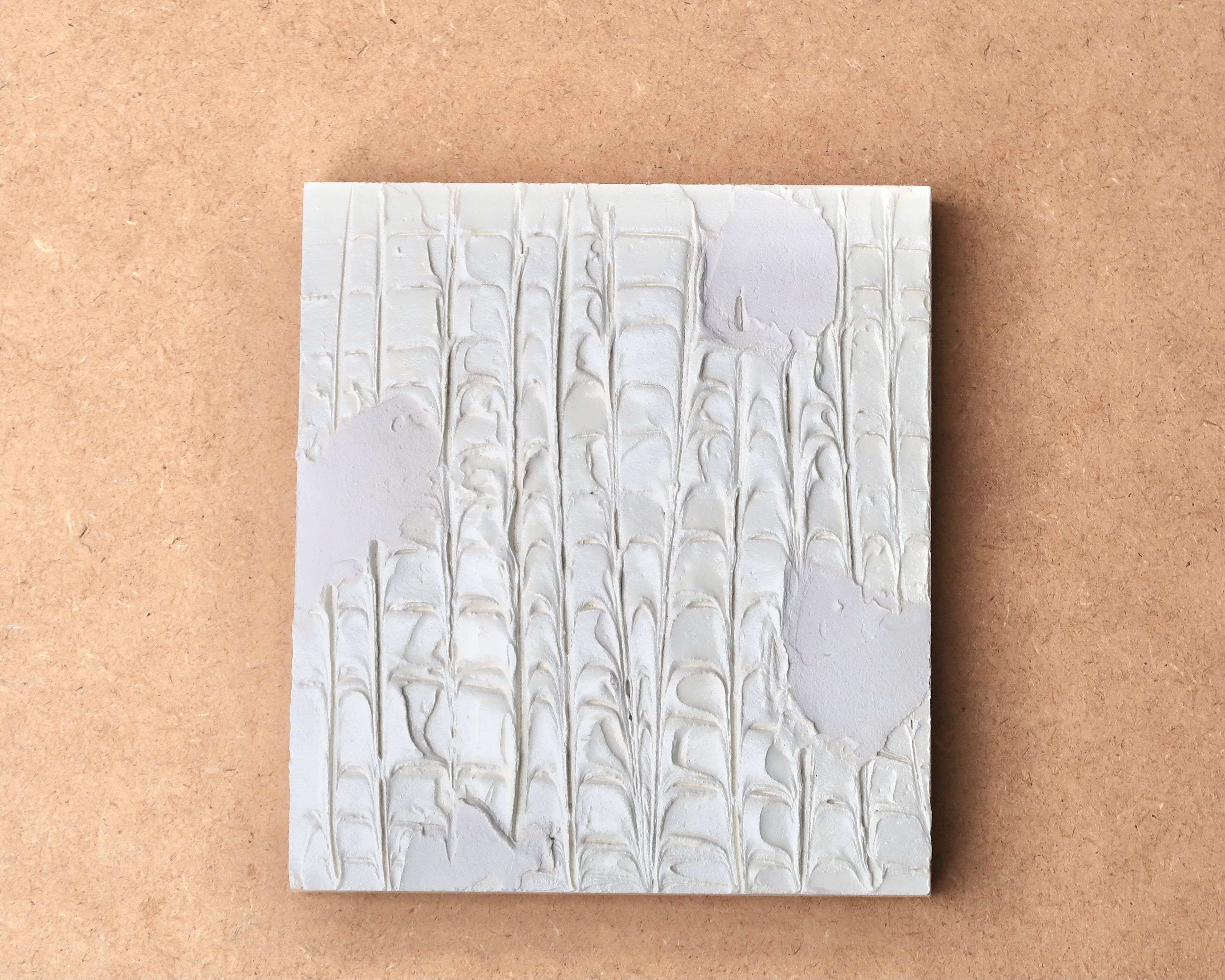 Small minimalist painting, textured white by Vincent Dufresne.
