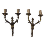 Paire d’applique en bronze style Louis XVI