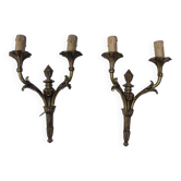 Paire d’applique en bronze style Louis XVI
