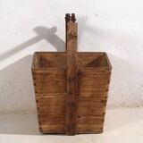 Antique solid wood basket (c.1900) #9