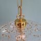 Large vintage glass pendant light, with gold inclusions, 1970.