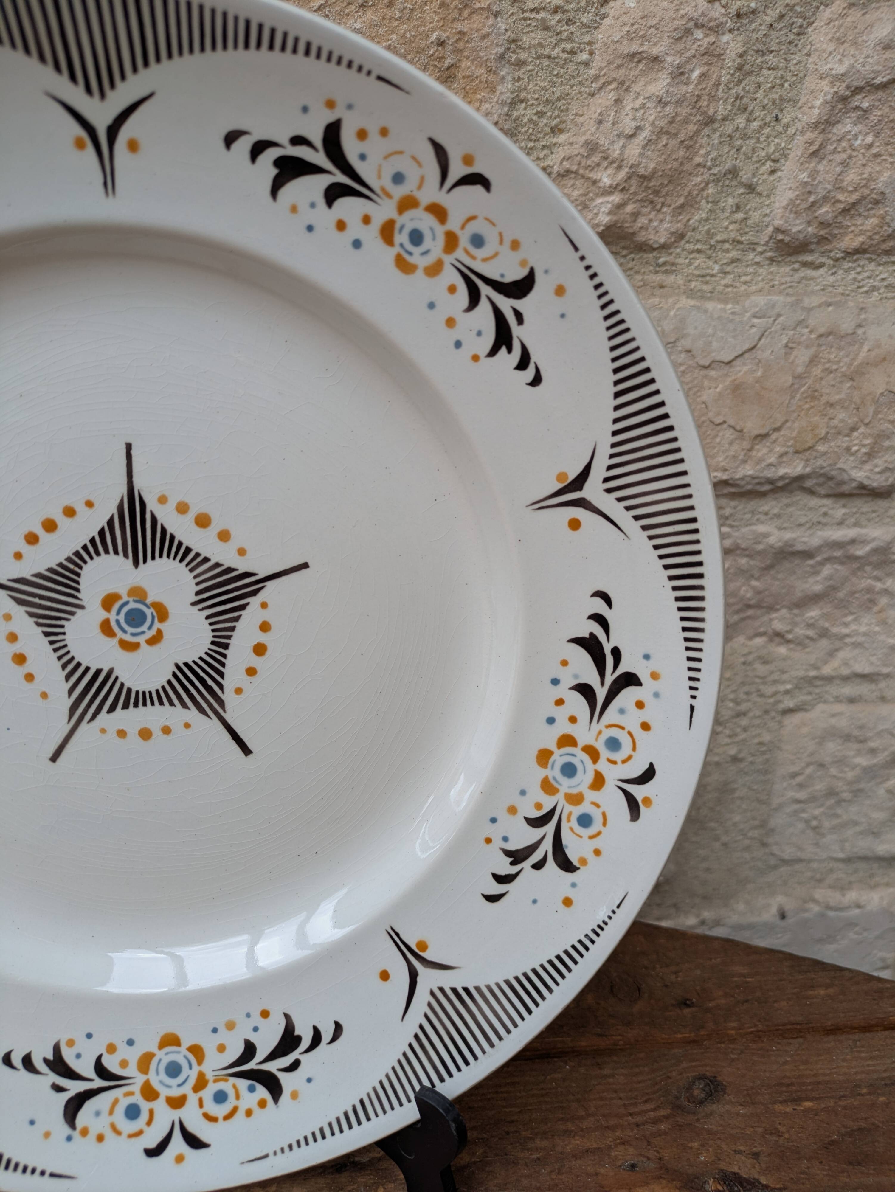 Old serving dish KG Lunéville model Limeil 27cm ironstone