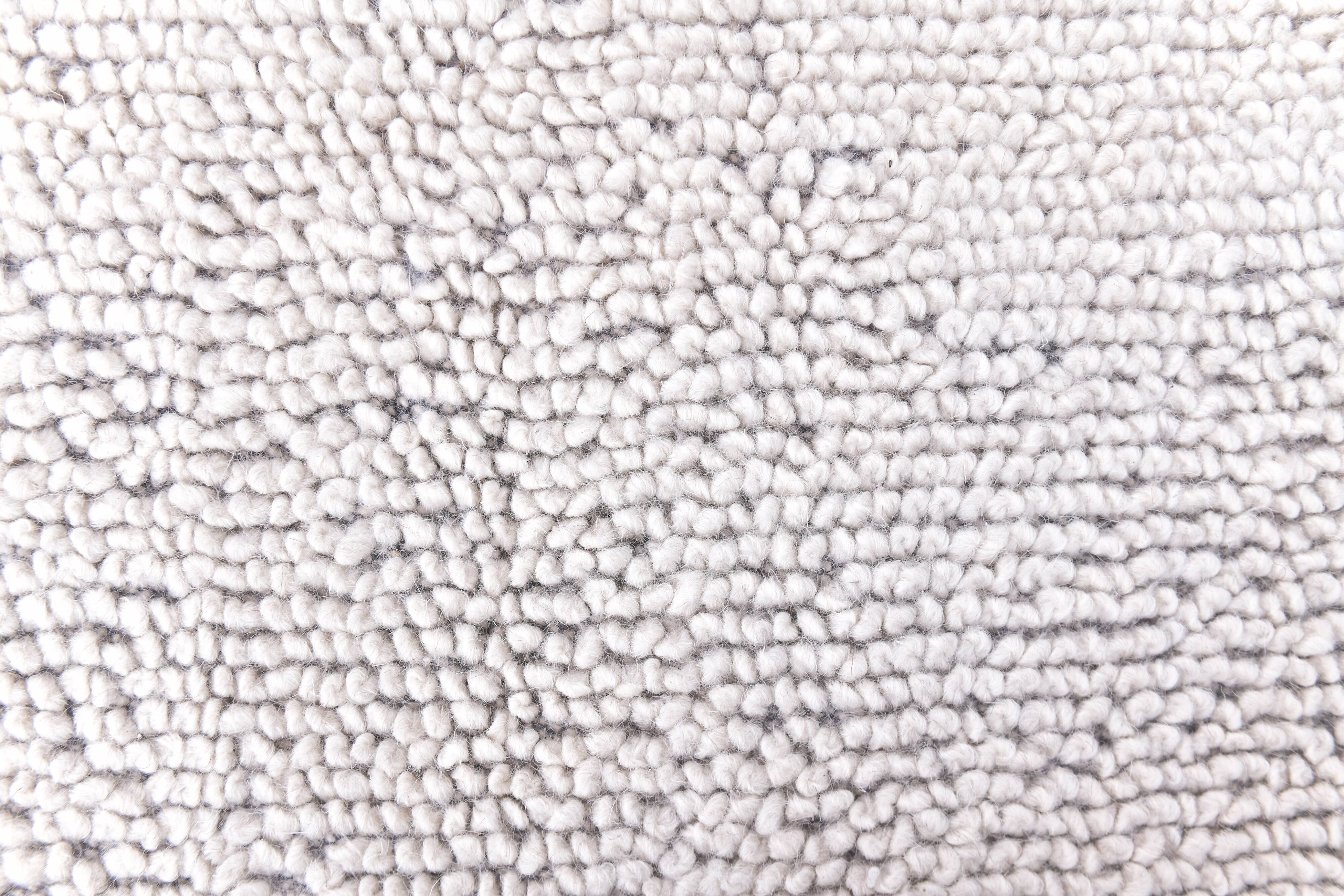 7x10 Light Blue Wool Handmade Woshable Moroccan Rug, 206x304Cm