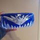 Vintage blue bohemian crystal pocket empty cup