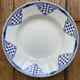 Set of 7 vintage Moulin des Loups soup plates from the 1950s, “Pantin” decor