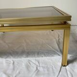 Table basse en verre et laiton
