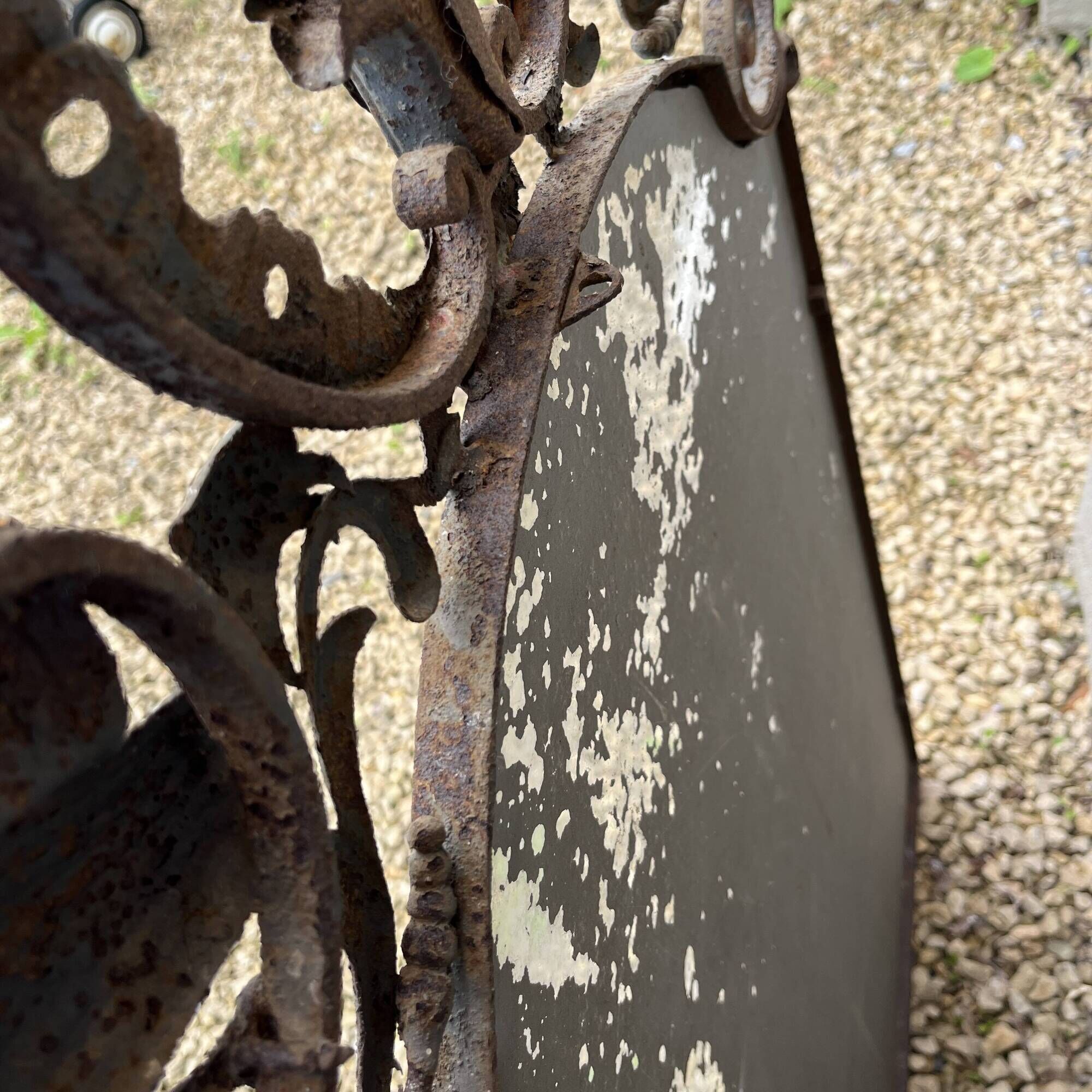 Art Deco wrought iron bird mirror in the style of Gilbert Poillerat, circa 1930