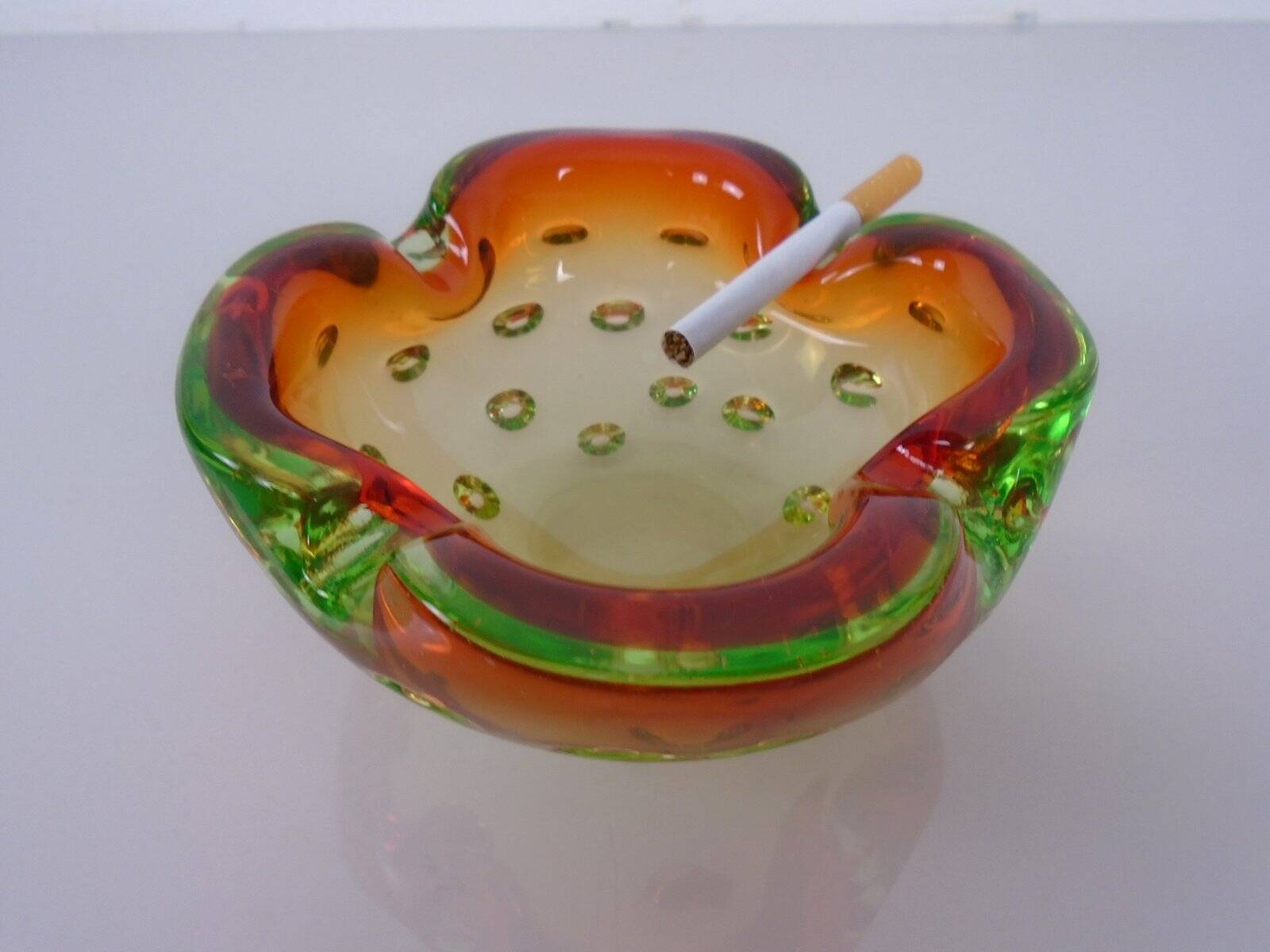 Sommerso Murano Glass Ashtray, Italy, 1960s
