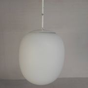 Vintage school lamp with frosted white glass shade, 1950s.