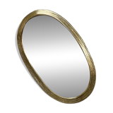 Oval brass mirror