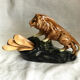 Zoomorphic lion ceramic egg cup