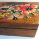 Art Deco jewellery box painted olive wood from Mimosa and Anémones, NICE