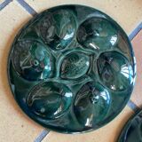 Set of 2 Saint Clément oyster plates in slip