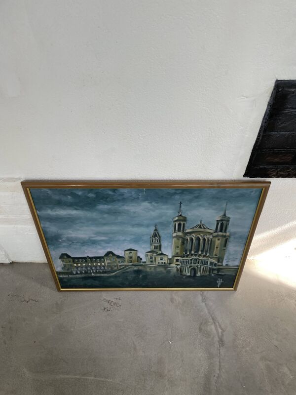 Peinture huile sur toile basilique Fourvière