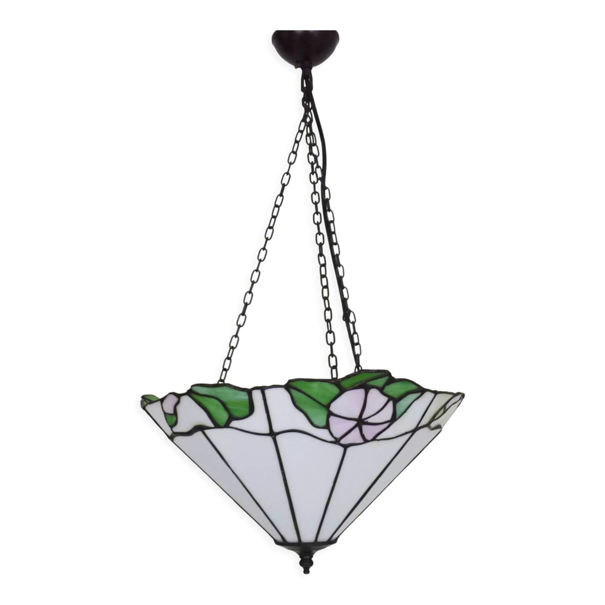 Tiffany washbasin pendant in glass paste with floral decoration