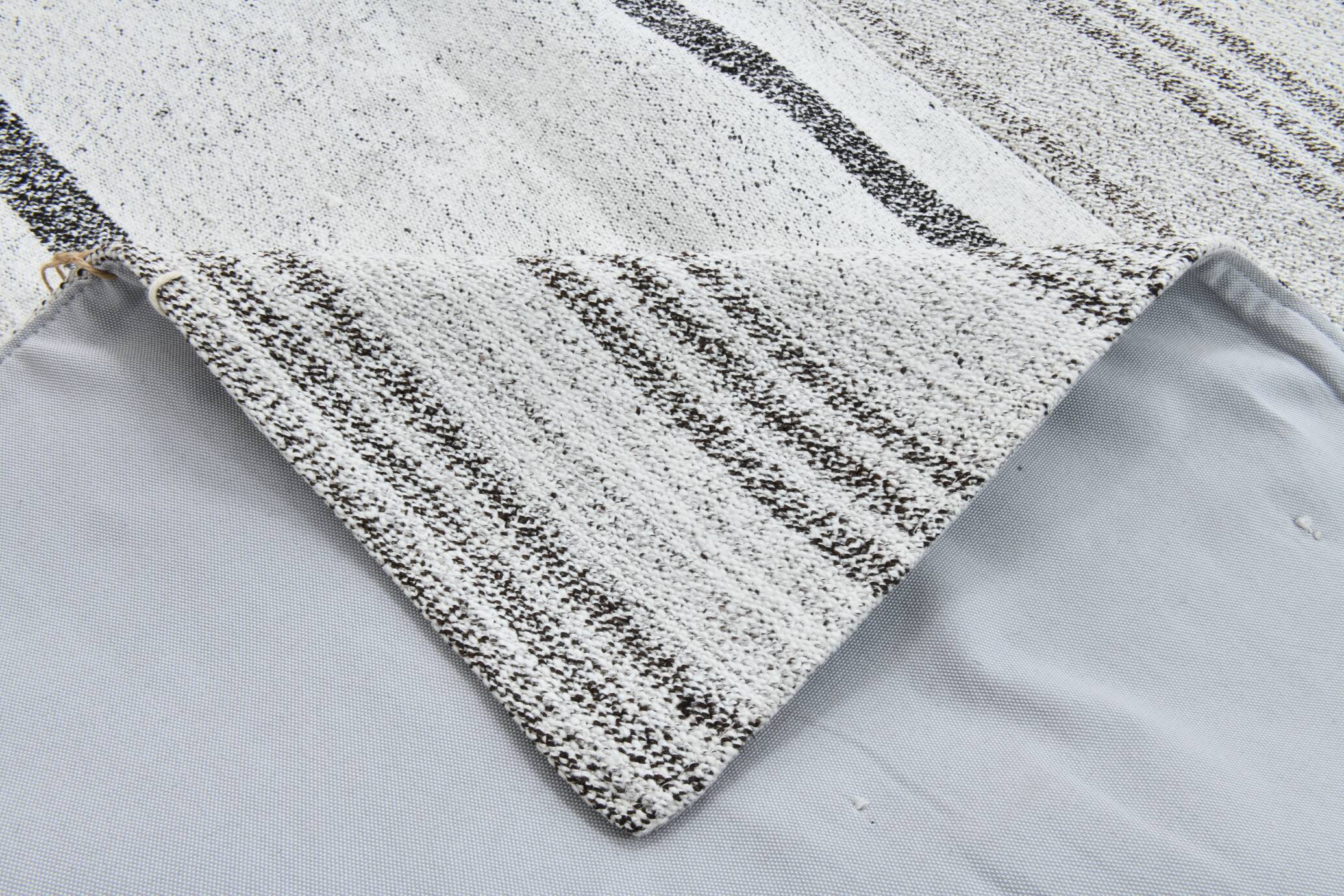 8x10 Contemporary White & Gray Solid Kilim Rug, 258x309Cm